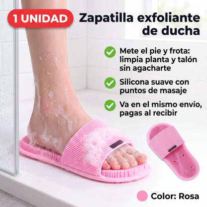 Zapatilla exfoliante de ducha (1 unidad) 🦶